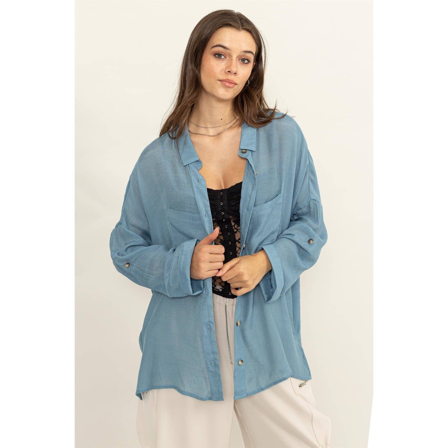 Rustie LONG SLEEVE BUTTON DOWN SHIRT
