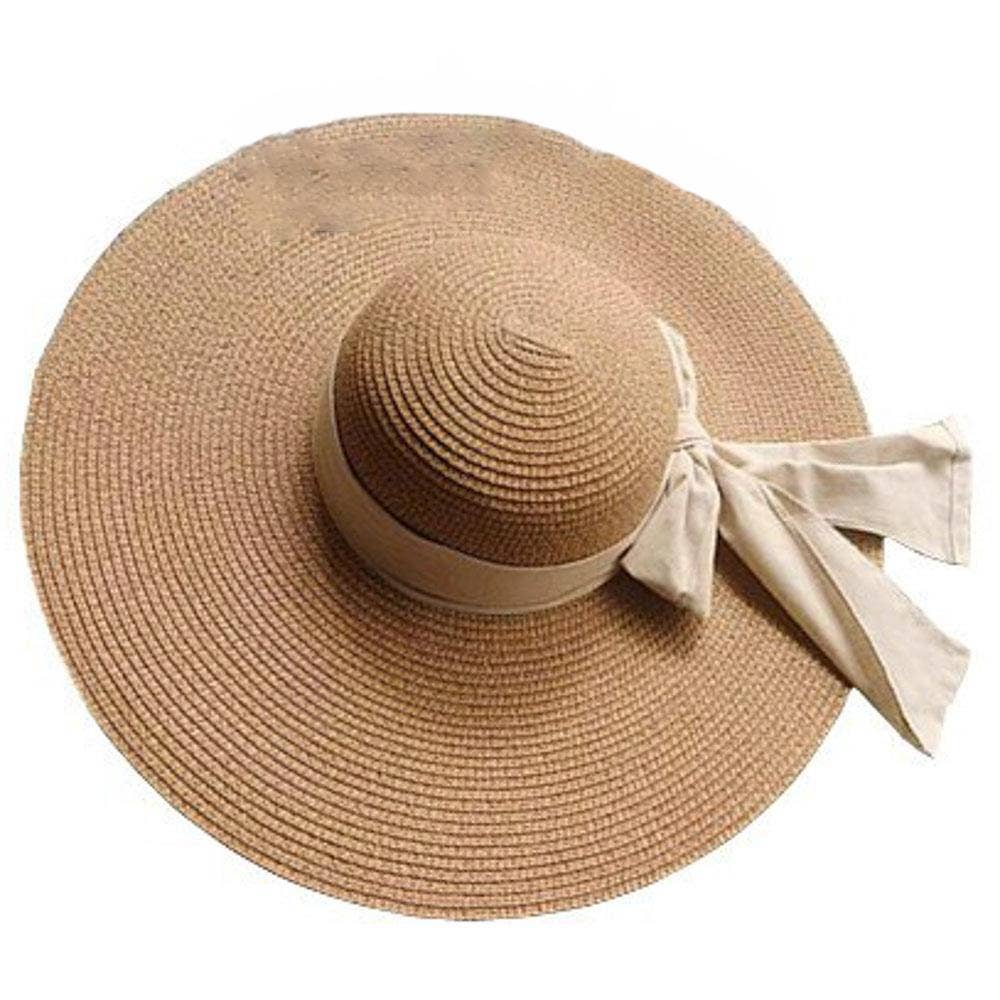 Shop Neighbors - STRAW RIBBON BAND SUN HAT: PINK