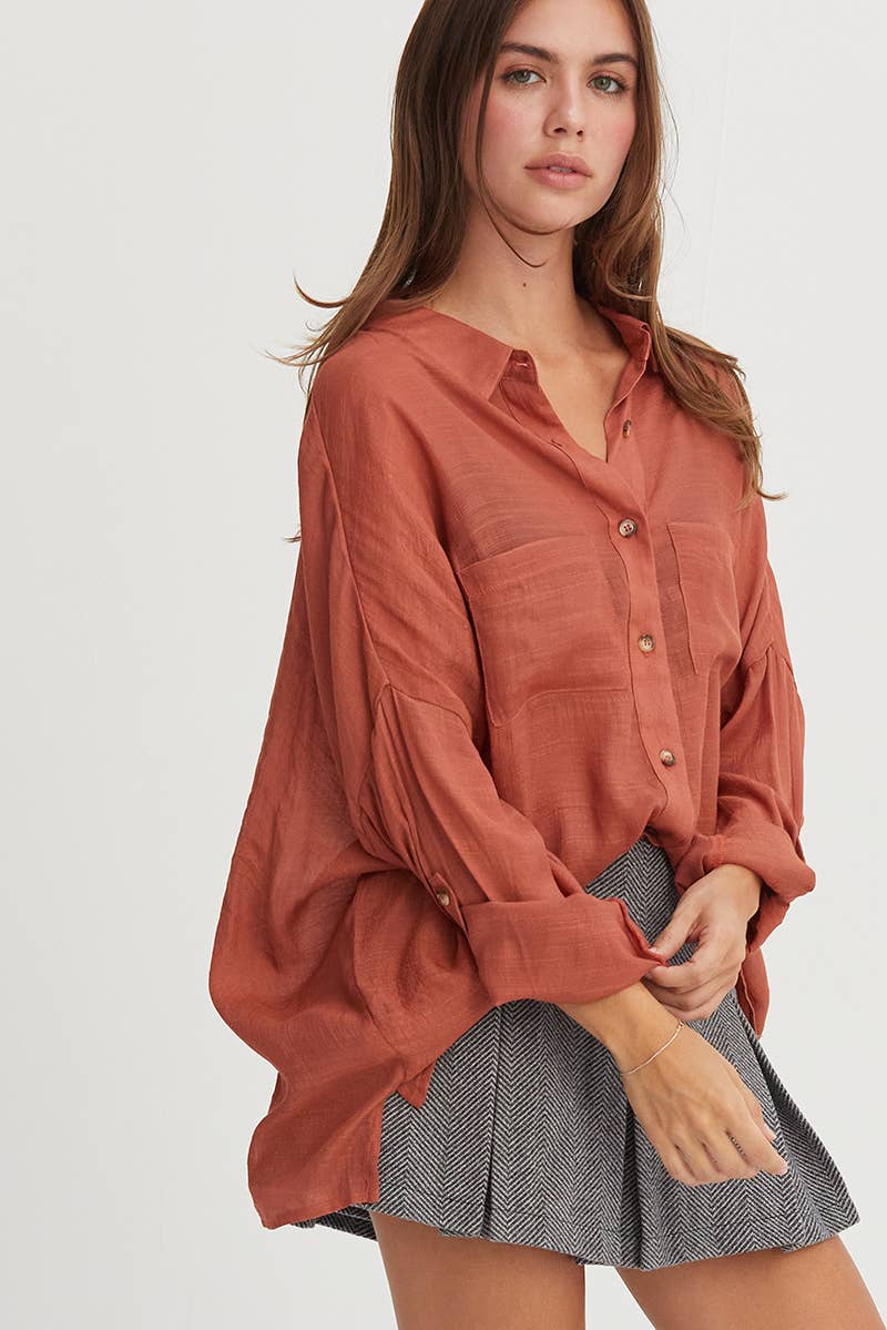 Rustie LONG SLEEVE BUTTON DOWN SHIRT