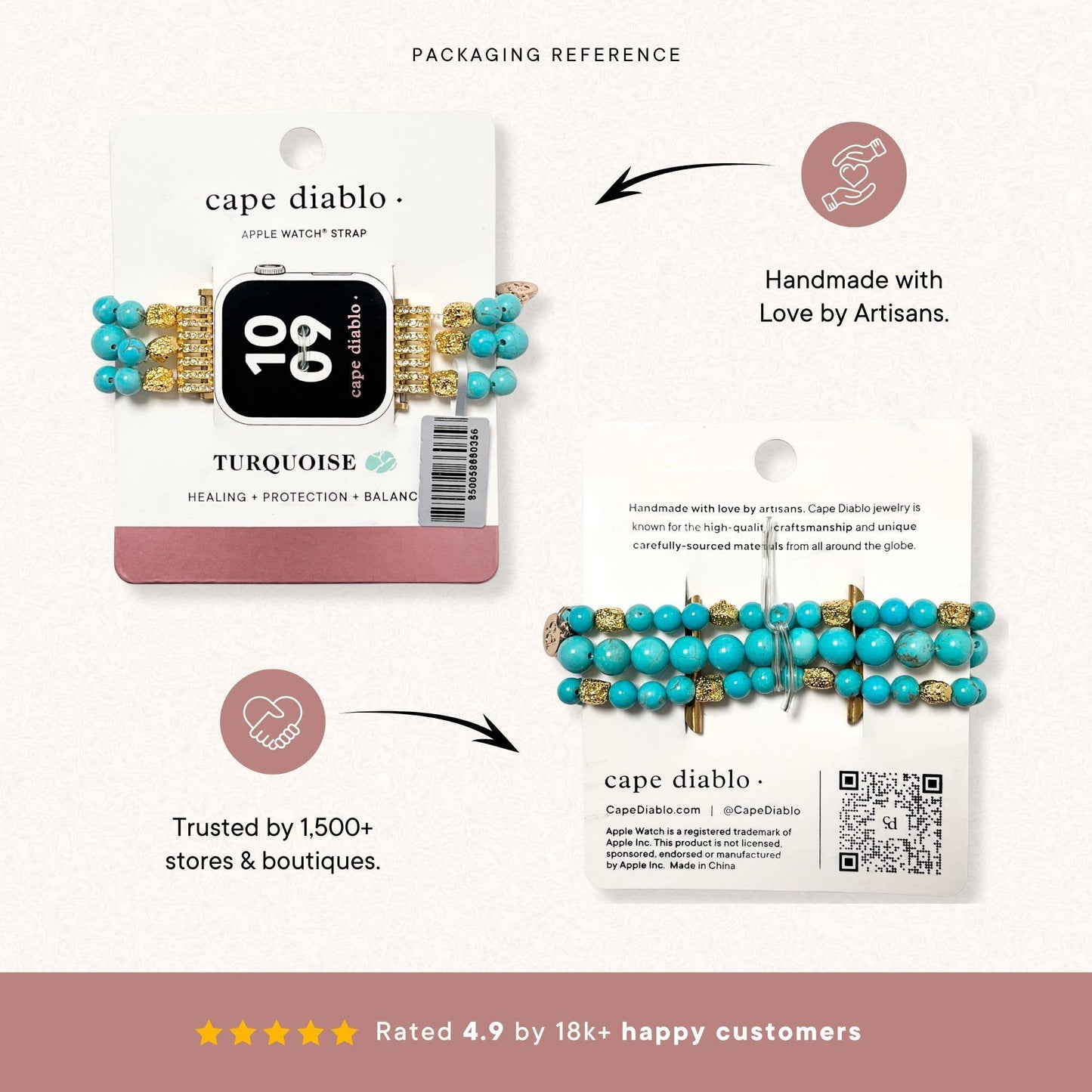 Cape Diablo - Divine Ivory Turquoise Apple Watch Strap