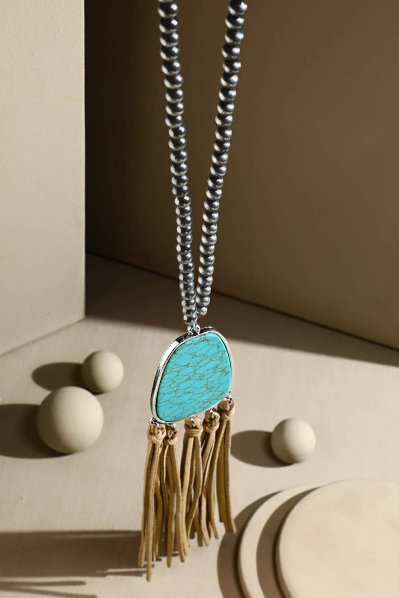 Urbanista - Ball Bead Necklace with Pendant & Accent Tassel