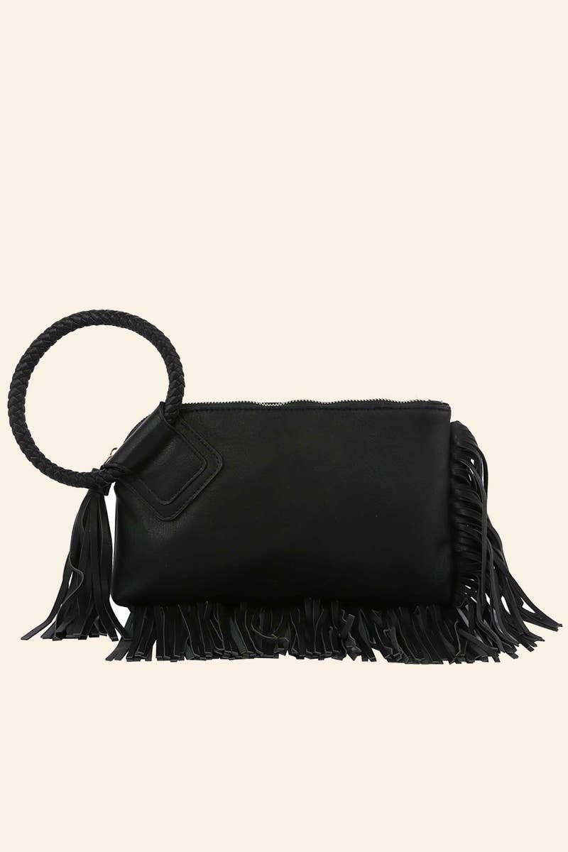 Anarchy Street - Fringe Cuff Clutch Tassel Wristlet Clutch Bag