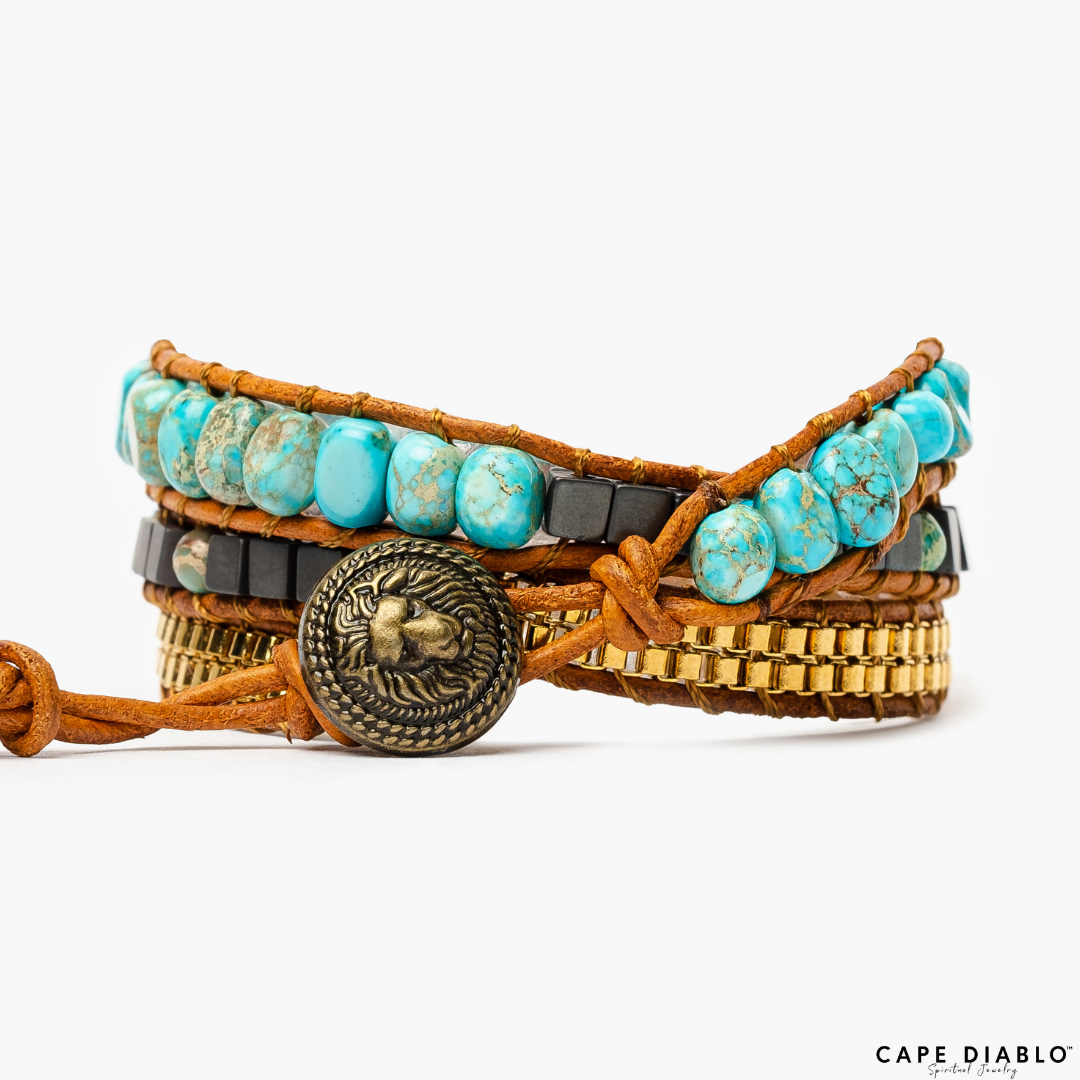 Cape Diablo - Turquoise Calming Energy Western Wrap Bracelet