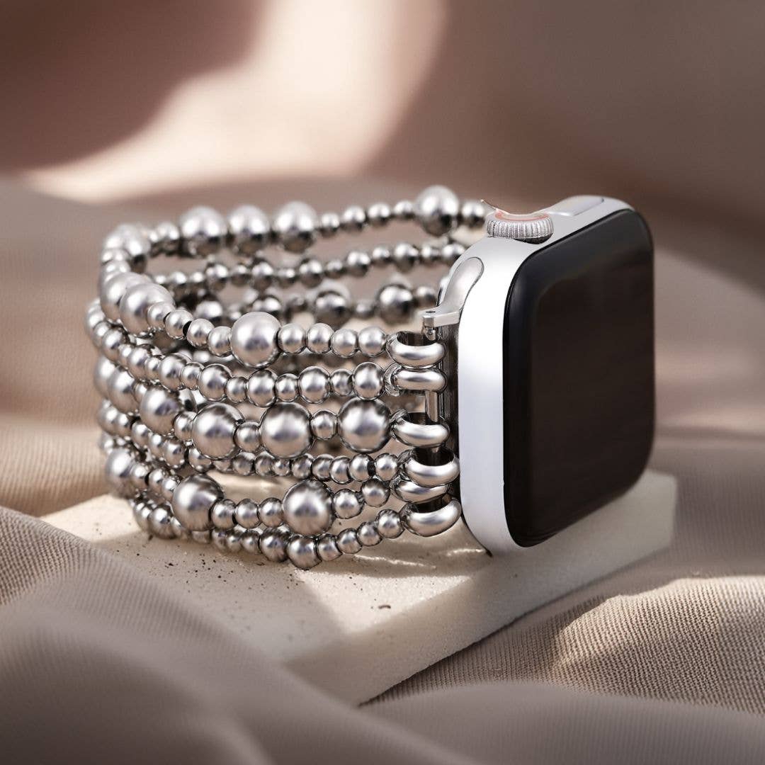 Cape Diablo - Platinum Demure Stretch Apple Watch Strap