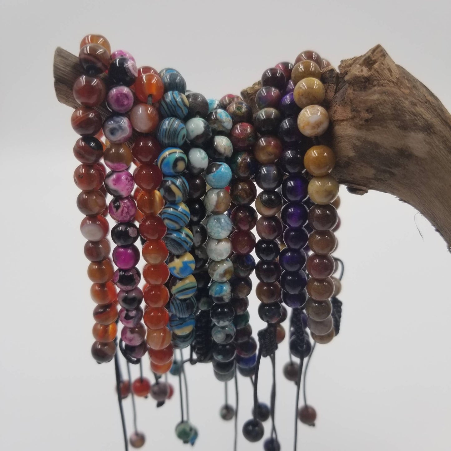 CHAKRA JEWELRY - 6mm Energy Natural Stone Beads Yoga Bracelet: Blue Agate