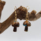 CHAKRA JEWELRY - Natural Stone Mushroom Earrings: Blue