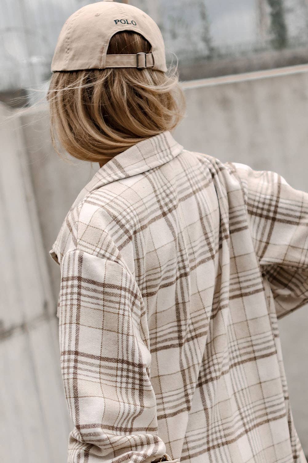 Lovesoft - Khaki Plaid Shirt emovable Hood Buttoned Shacket