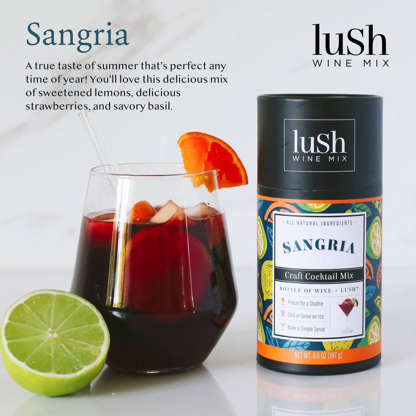 Lush Wine Mix - Sangria Singles - Organic Sangria Cocktail & Mocktail Mix