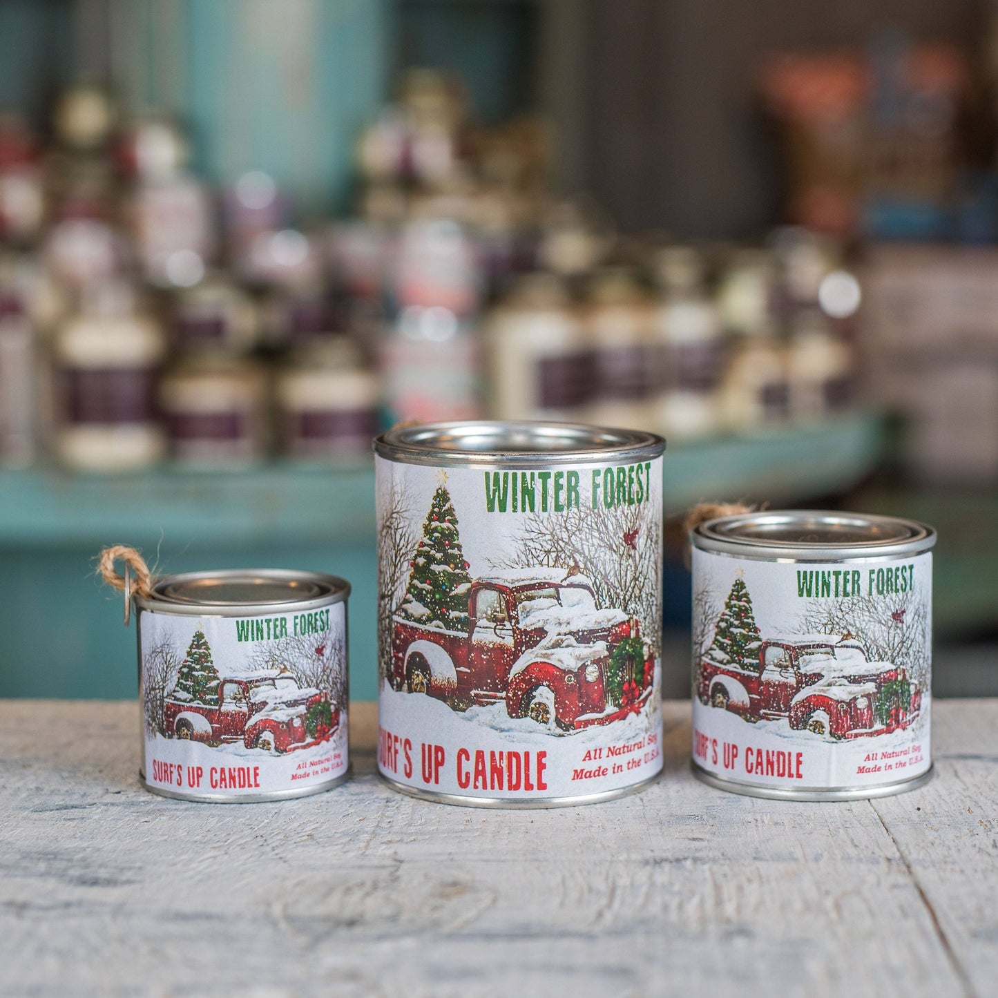 Surfs Up Candle - Winter Forest Paint Can Candle - Vintage Collection