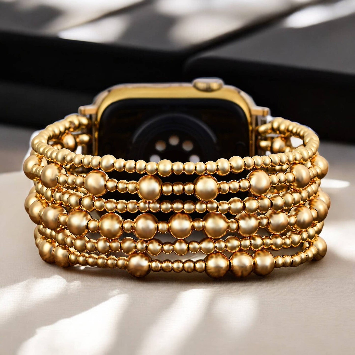 Cape Diablo - Golden Demure Stretch Apple Watch Strap
