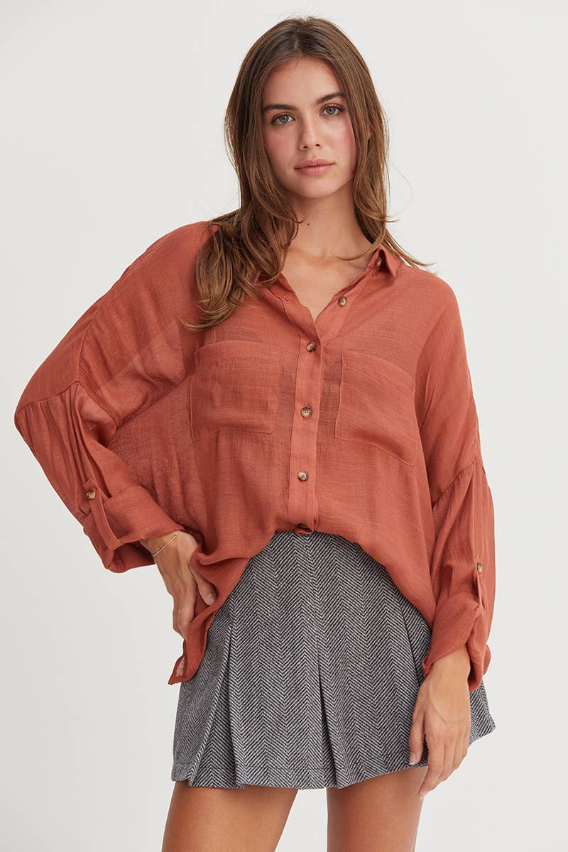 Rustie LONG SLEEVE BUTTON DOWN SHIRT