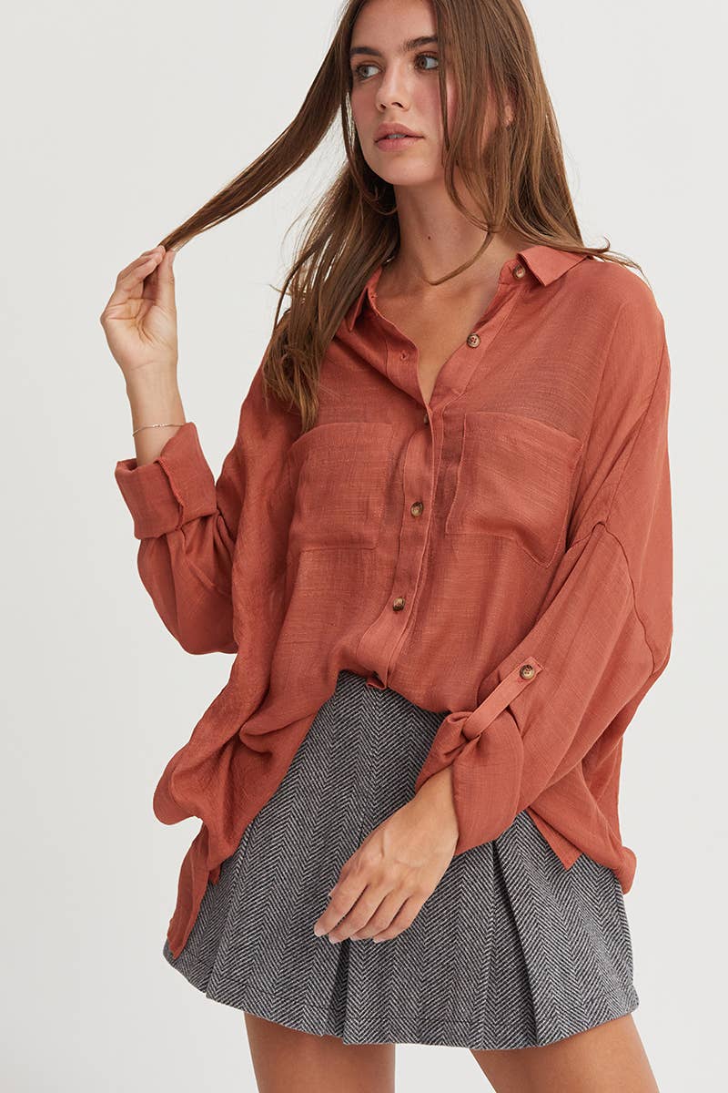 Rustie LONG SLEEVE BUTTON DOWN SHIRT