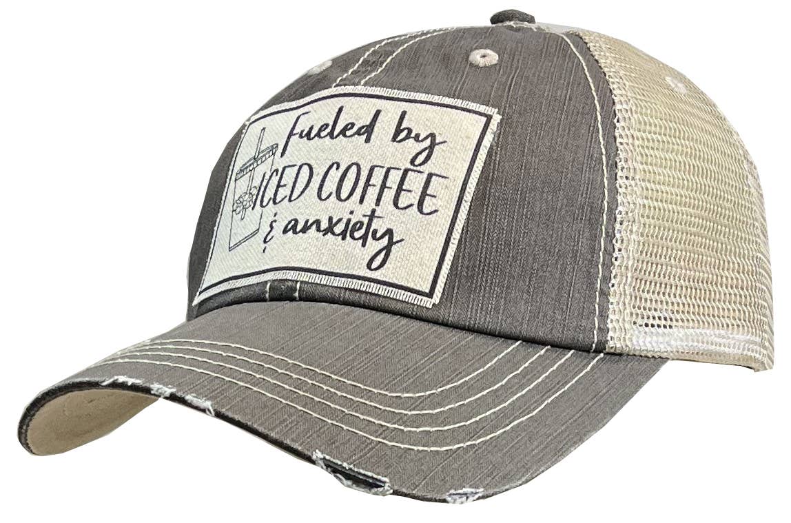 Vintage Life - Fueled By Iced Coffee & Anxiety Trucker Hat Baseball Cap