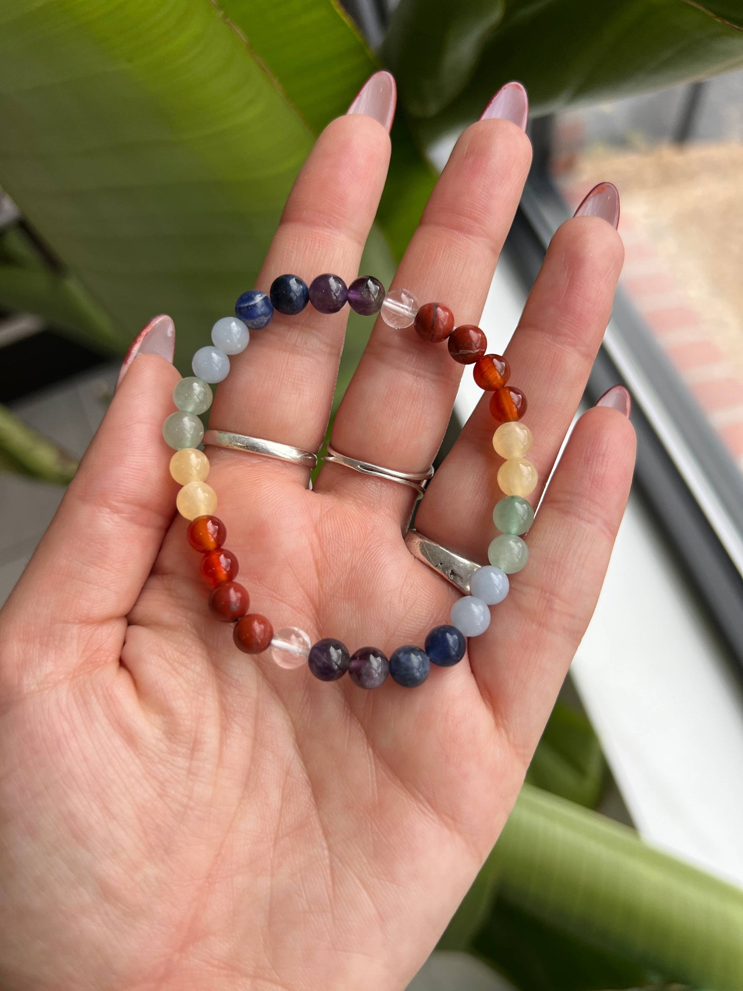 Sapphire & Sage - Chakra Beaded Crystal Bracelet