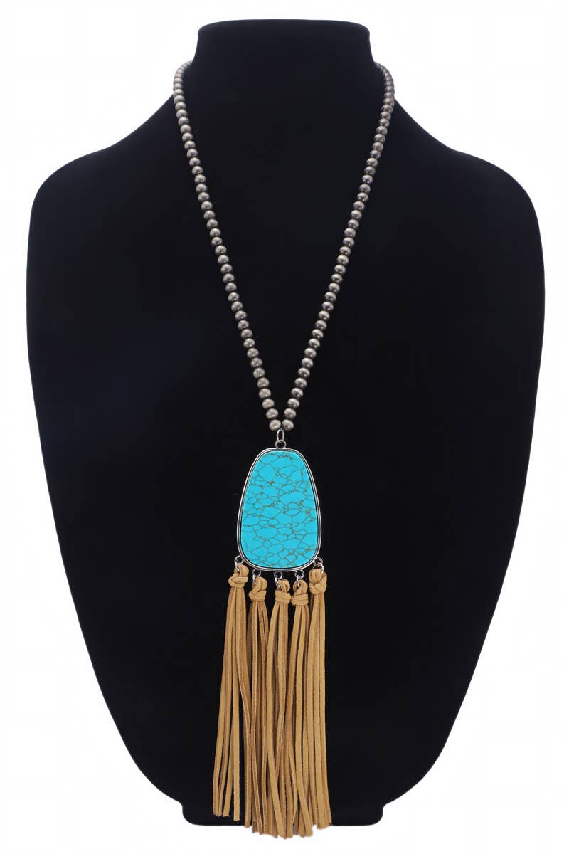 Urbanista - Ball Bead Necklace with Pendant & Accent Tassel