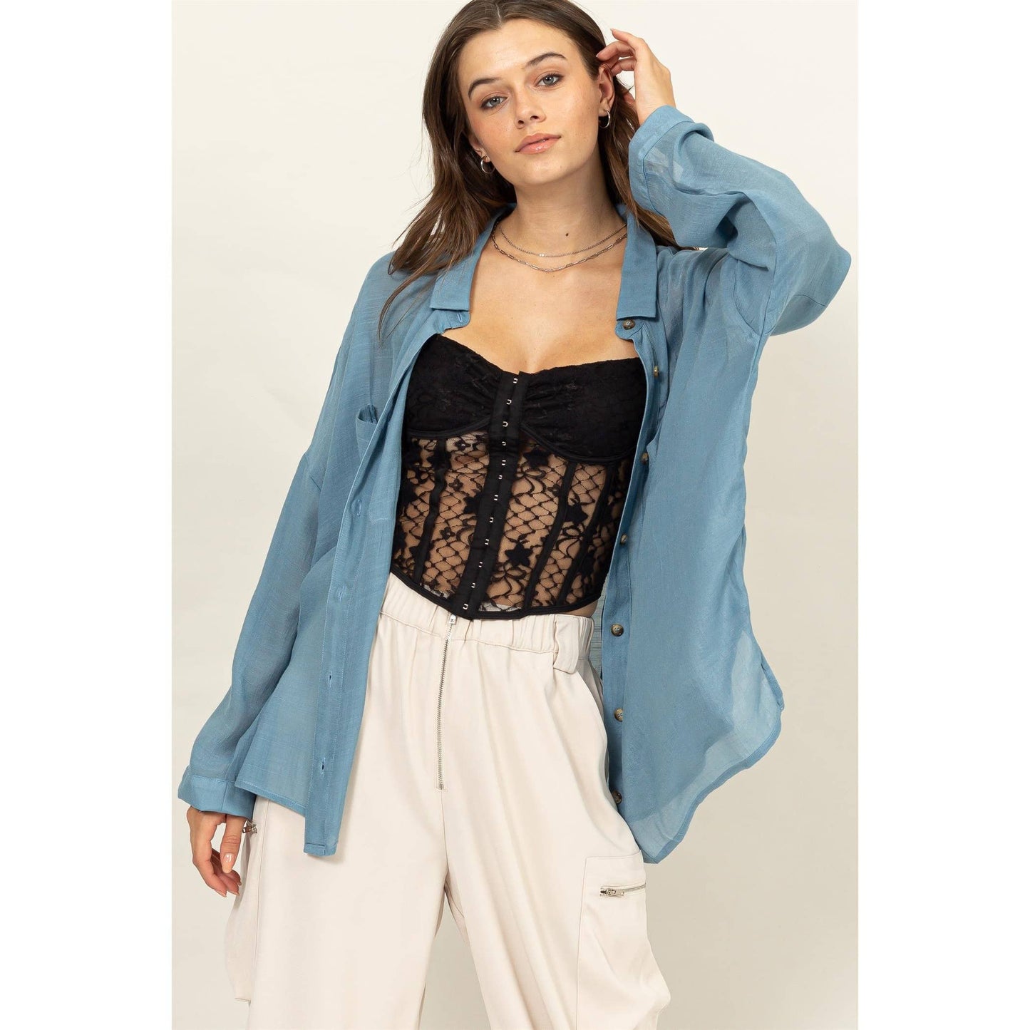 Rustie LONG SLEEVE BUTTON DOWN SHIRT