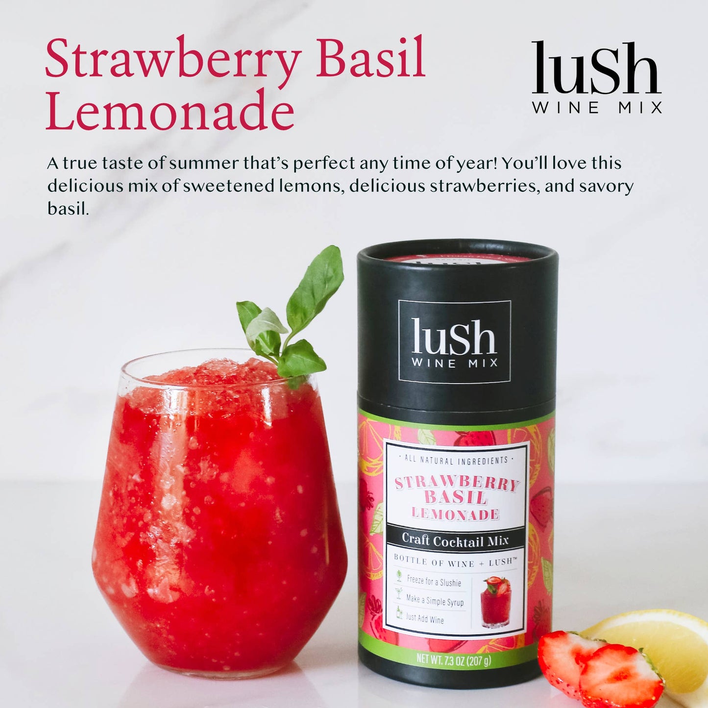 Lush Wine Mix - Strawberry Basil Lemonade Singles