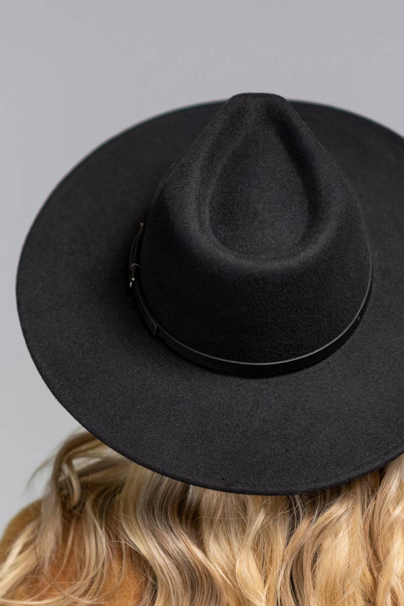 Urbanista - 100% Wool Leather Trim Panama Hat