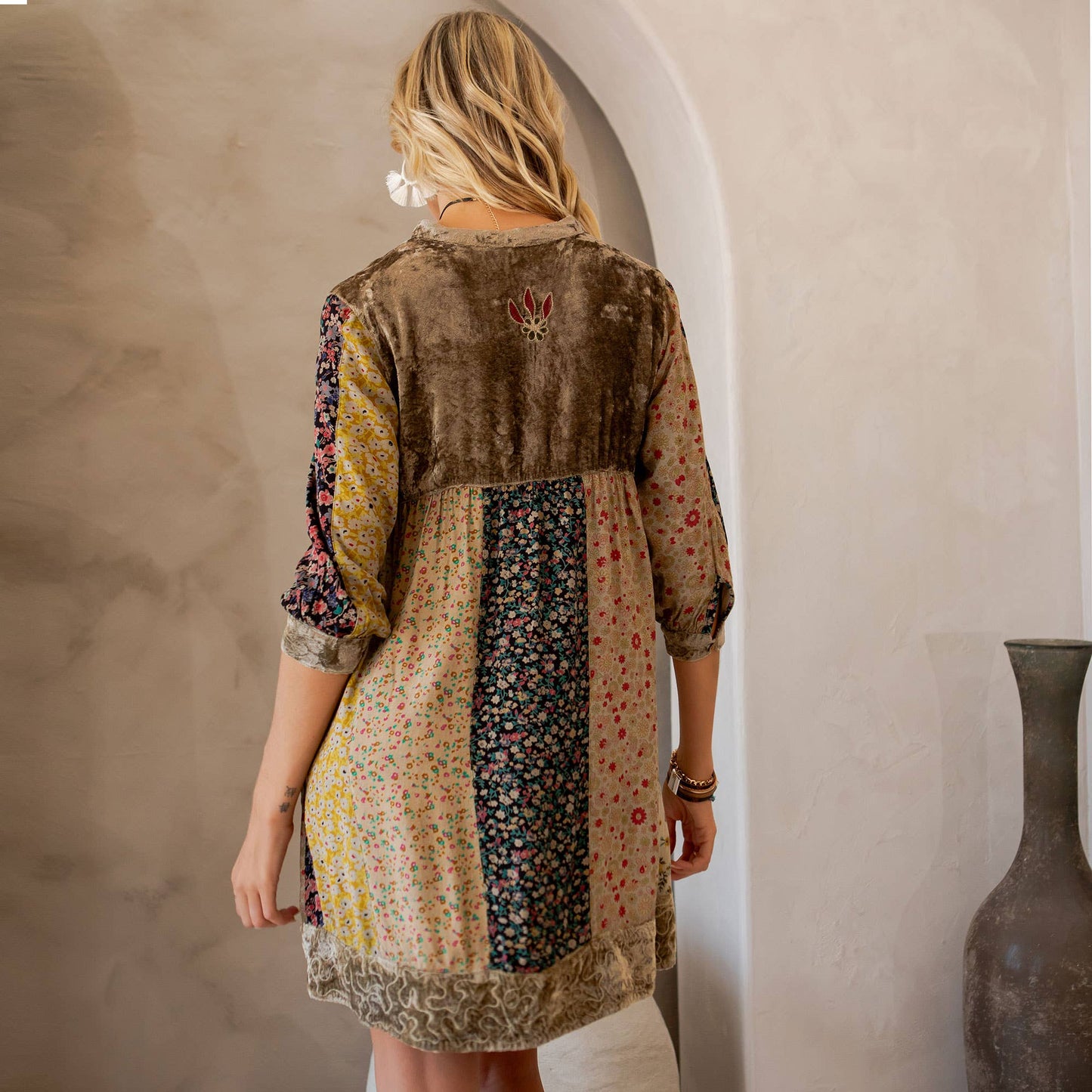 Young Threads - Chic Bohemian Stone-Washed Babydoll Dress
