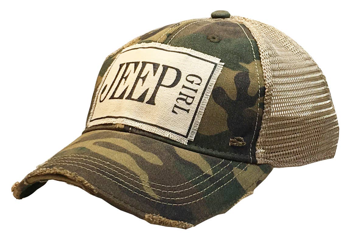 Vintage Life - Jeep Girl Distressed Trucker Cap