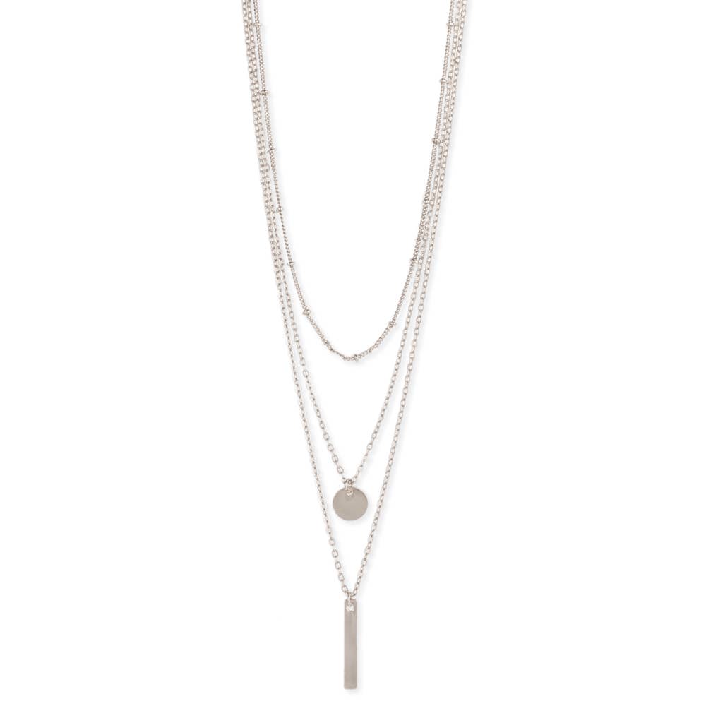 ZAD - Silver Delicate Chain Charms Necklace