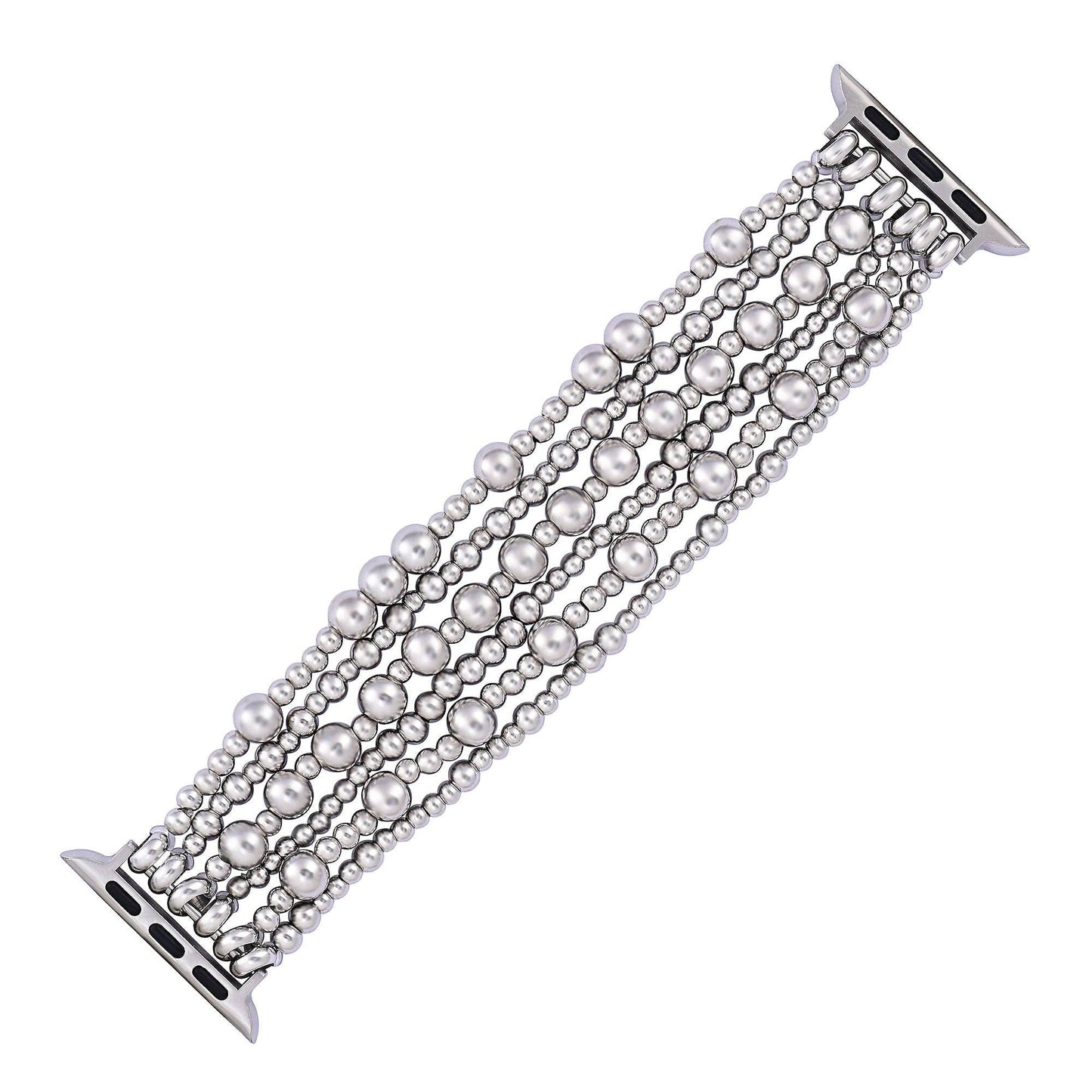 Cape Diablo - Platinum Demure Stretch Apple Watch Strap