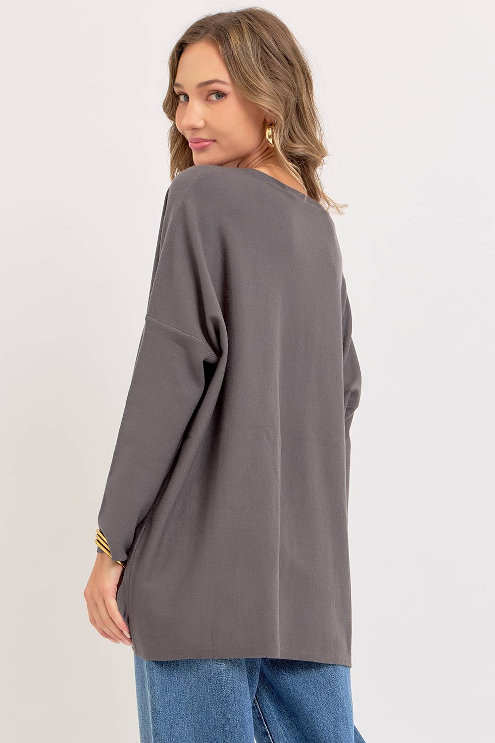 Sweet Lovely by Jen - OVERSIZE/LOOSE FIT ROUND NECK KNIT TOP