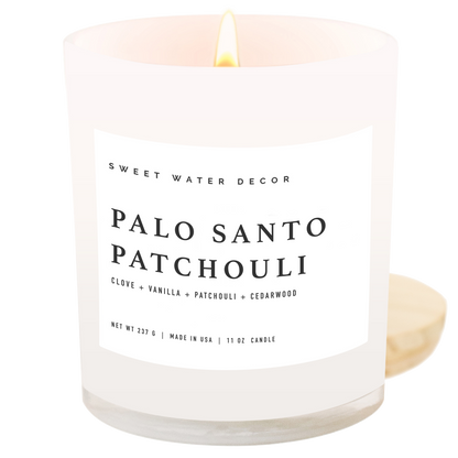 Sweet Water Decor - Palo Santo Patchouli 11 oz Soy Candle - Home Decor & Gifts