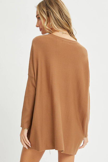 Sweet Lovely by Jen - OVERSIZE/LOOSE FIT ROUND NECK KNIT TOP