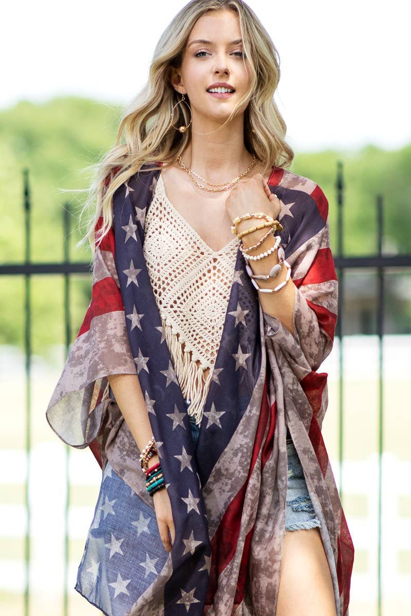 Urbanista - Vintage Stars & Stripes Kimono