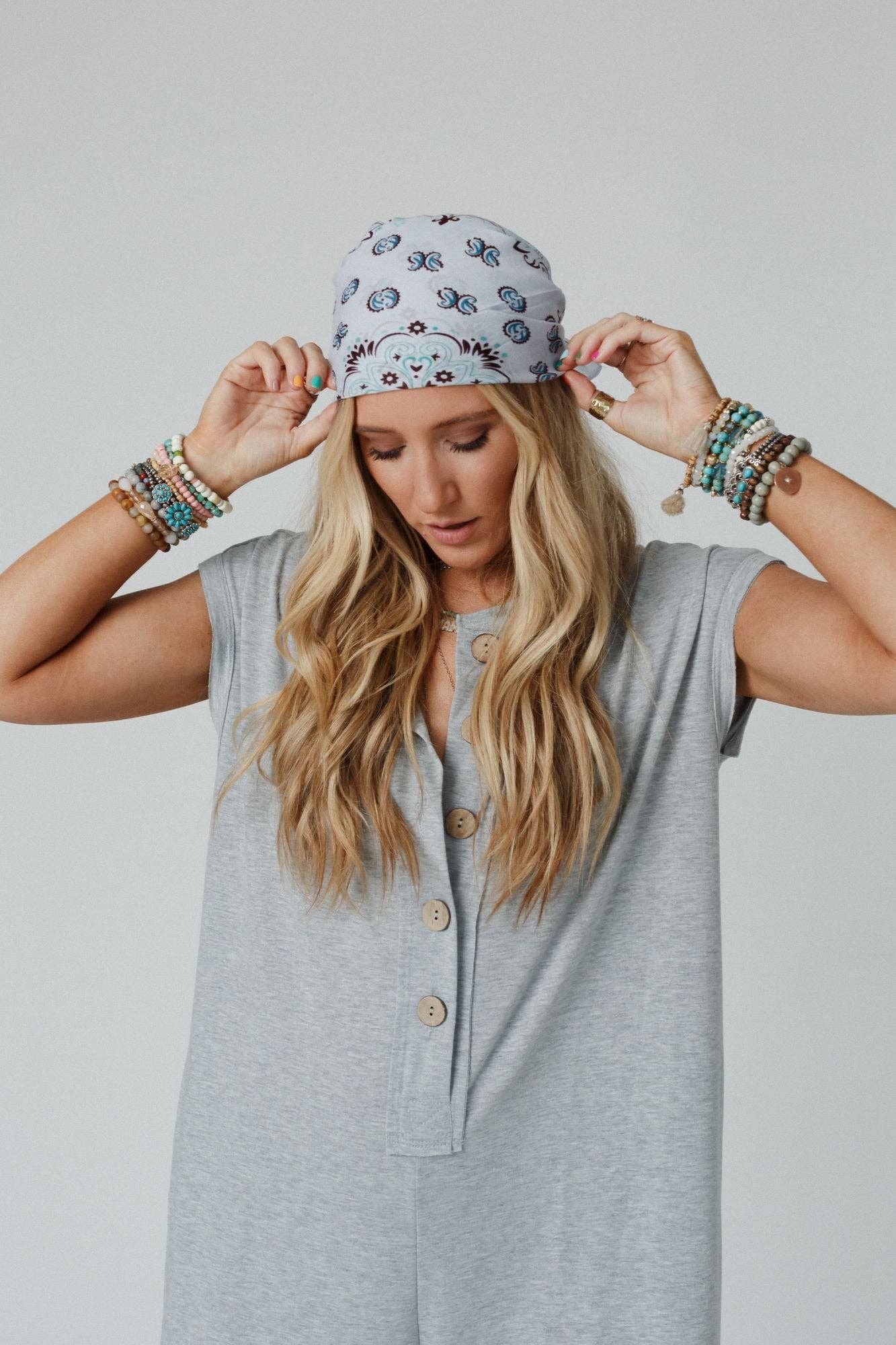 Love Full Paisley Bandana- Blue