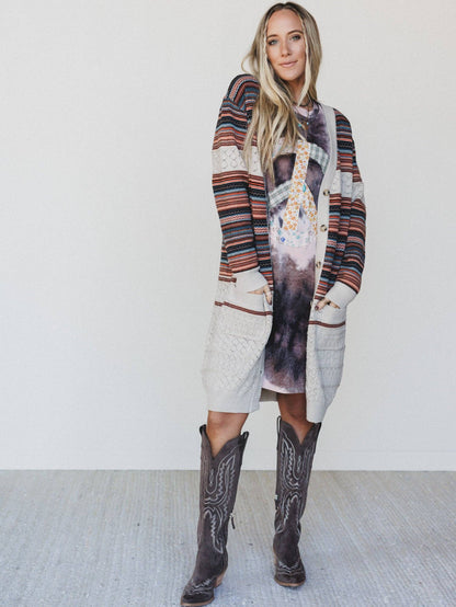 Three Bird Nest - Peace And Tie Dye Tee Dress - Gray Multi Tie Dye
