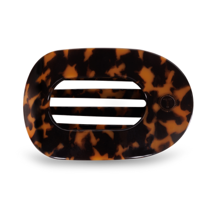 TELETIES - Round Flat Hair Clip | Large | Tortoise