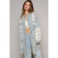 Pol Clothing - Oversize distressed crochet patch denim shacket