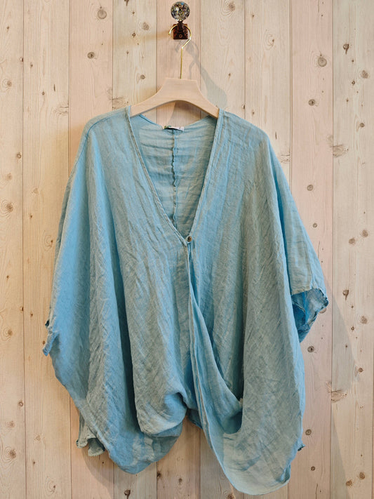 OVERSIZED 100% LINEN BLOUSE