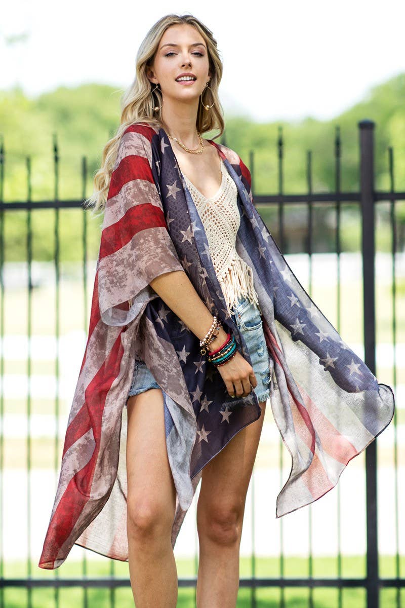 Urbanista - Vintage Stars & Stripes Kimono