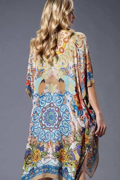 Urbanista - Gold Blue Mandala Kimono