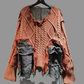 Luxe & Leather by Madonna & Co - Textured Sweater with Denim Trim-Shacket