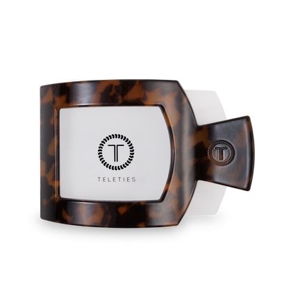 TELETIES - Square Flat Hair Clip | Large | Tortoise