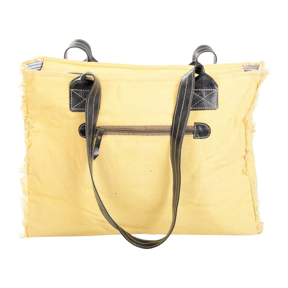 Clea Ray Canvas Bags & Clothing - Cafe Paris Yellow Tote