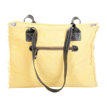 Clea Ray Canvas Bags & Clothing - Cafe Paris Yellow Tote
