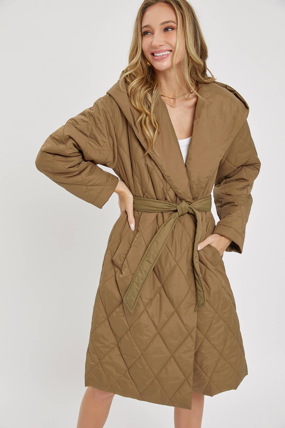 Sweet Lovely by Jen - QUILTED PUFFER COAT/JACKETDIAMOND QUILTED