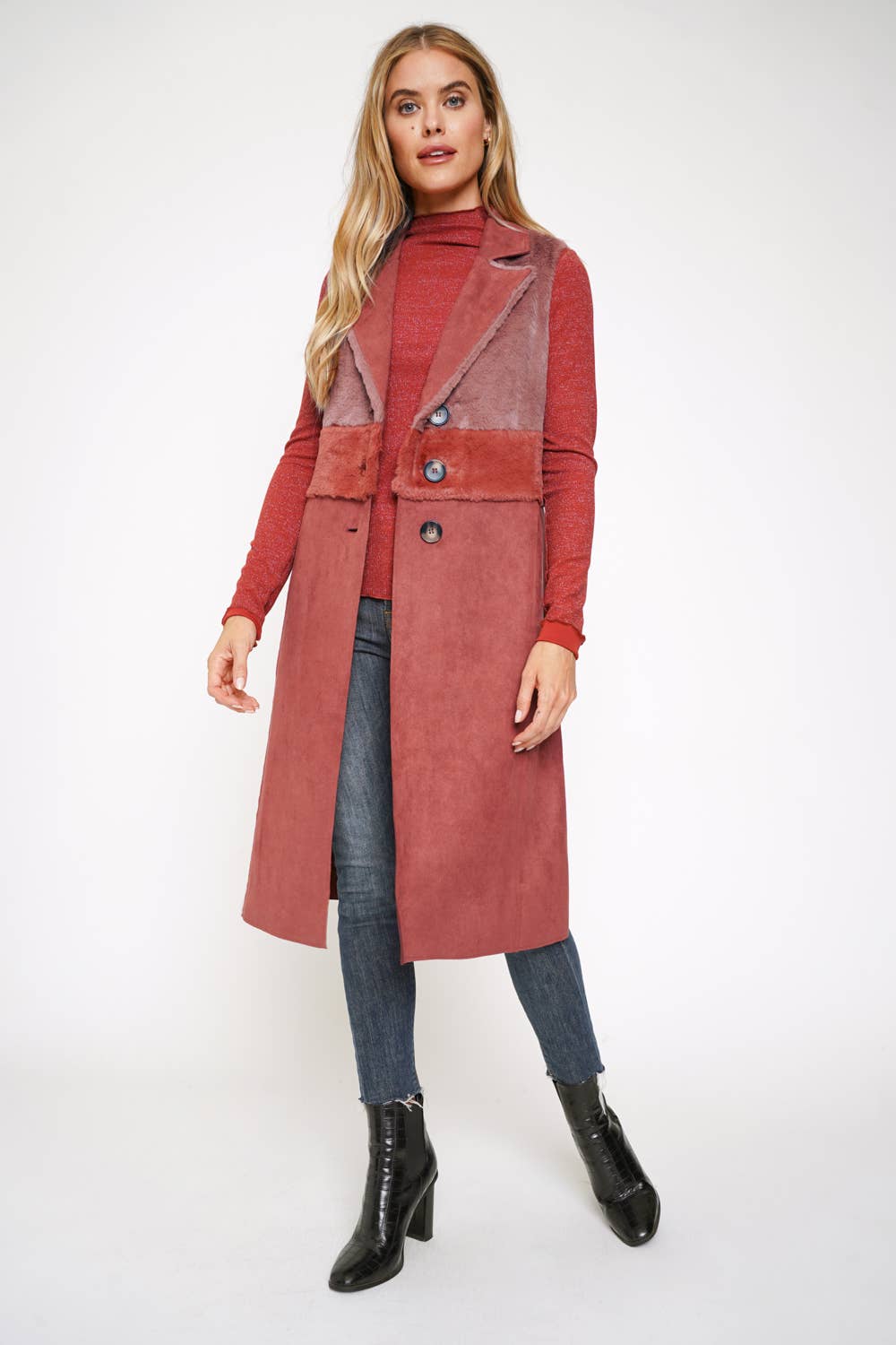 Mystree - Faux Fur Mix Coat