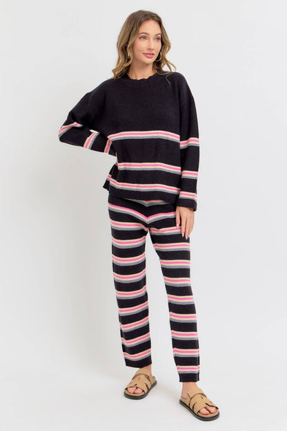Sweet Lovely by Jen - KNIT STRIPED PULL-ON-PANTS