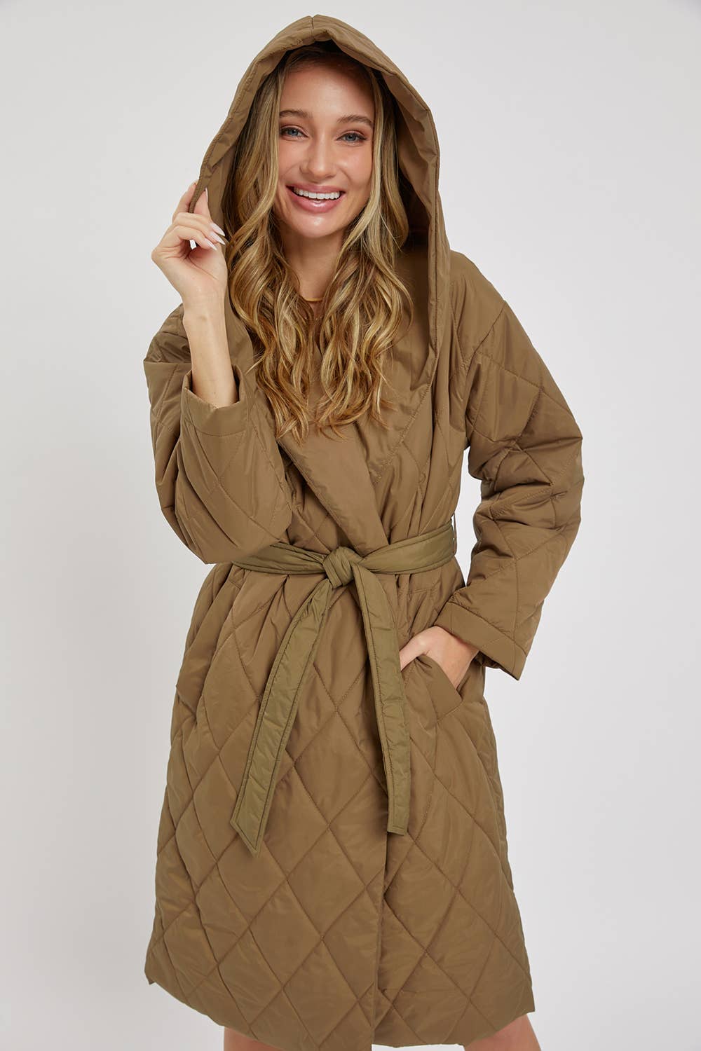 Sweet Lovely by Jen - QUILTED PUFFER COAT/JACKETDIAMOND QUILTED