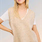 La Miel - MCS3589-Oversized Soft Knit Sweater Vest with Side Slit