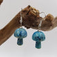 CHAKRA JEWELRY - Natural Stone Mushroom Earrings: Green
