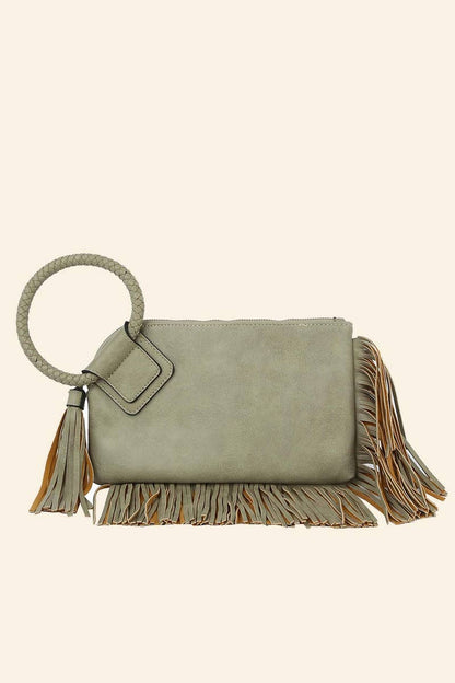 Anarchy Street - Fringe Cuff Clutch Tassel Wristlet Clutch Bag