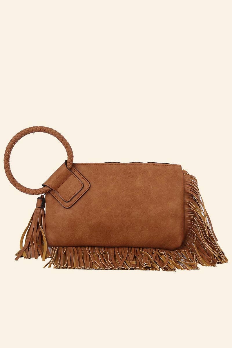 Anarchy Street - Fringe Cuff Clutch Tassel Wristlet Clutch Bag