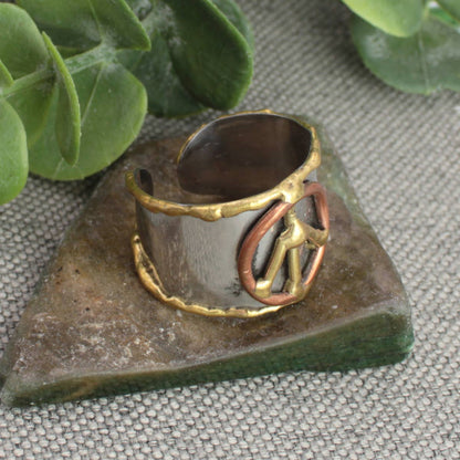 ZAD - Mixed Metal Peace Sign Ring